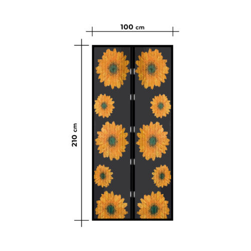 Szúnyogháló függöny ajtóra - mágneses - 100 x 210 cm - napraforgós - Image 4