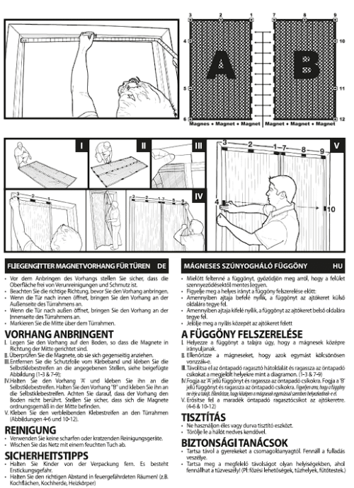 Szúnyogháló függöny ajtóra - mágneses - 100 x 210 cm - feliratos - Image 4